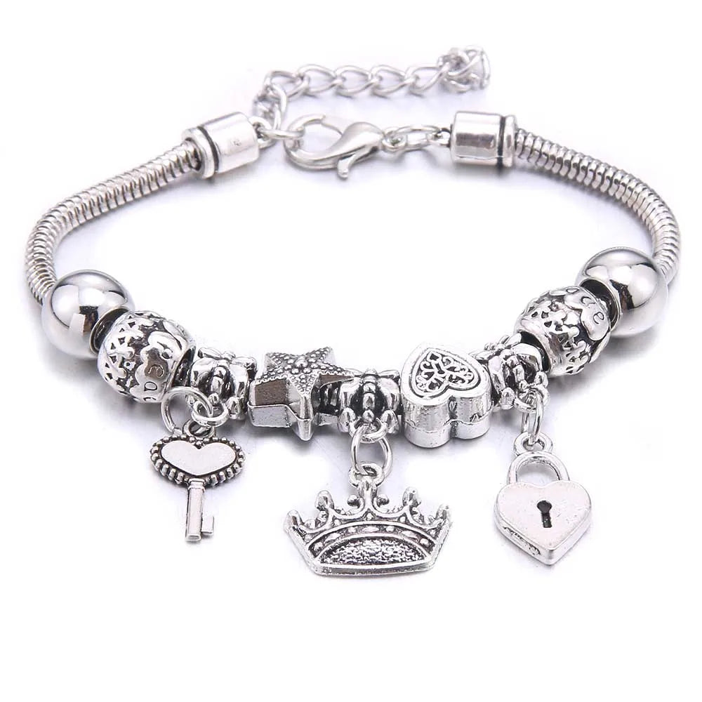 White Butterfly Charm Bracelet & Bangles