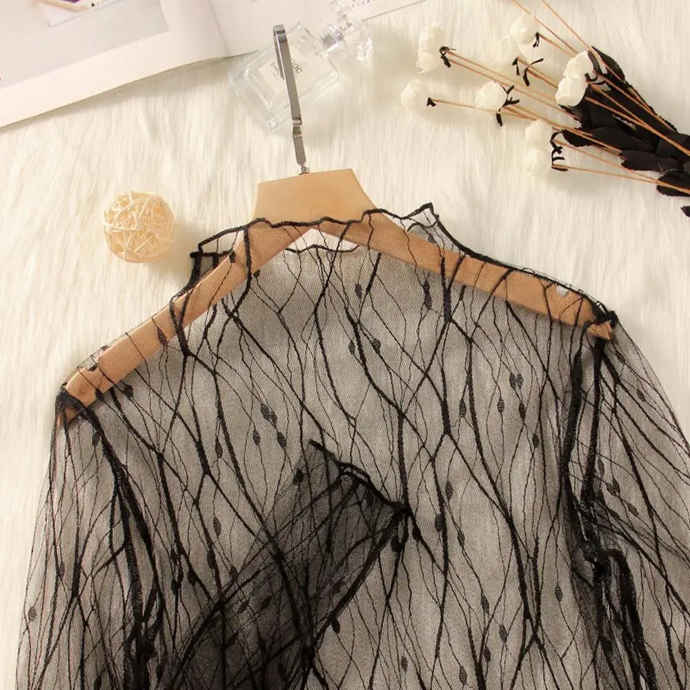Lace Sheer  T-Shirt Fashion Mesh