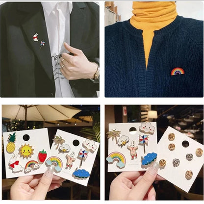10/30pcs Cute Random Badges Fashion Pins Jewelry