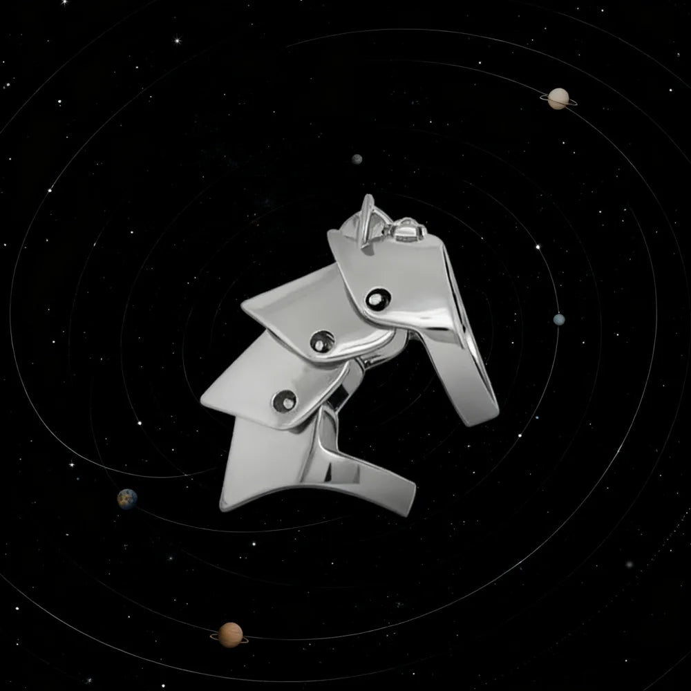 Silver ARMOUR Four Section Saturn Ring