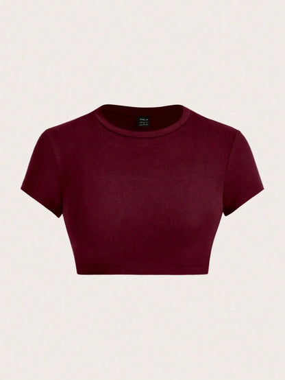 Black Crop Short Sleeve T-Shirt