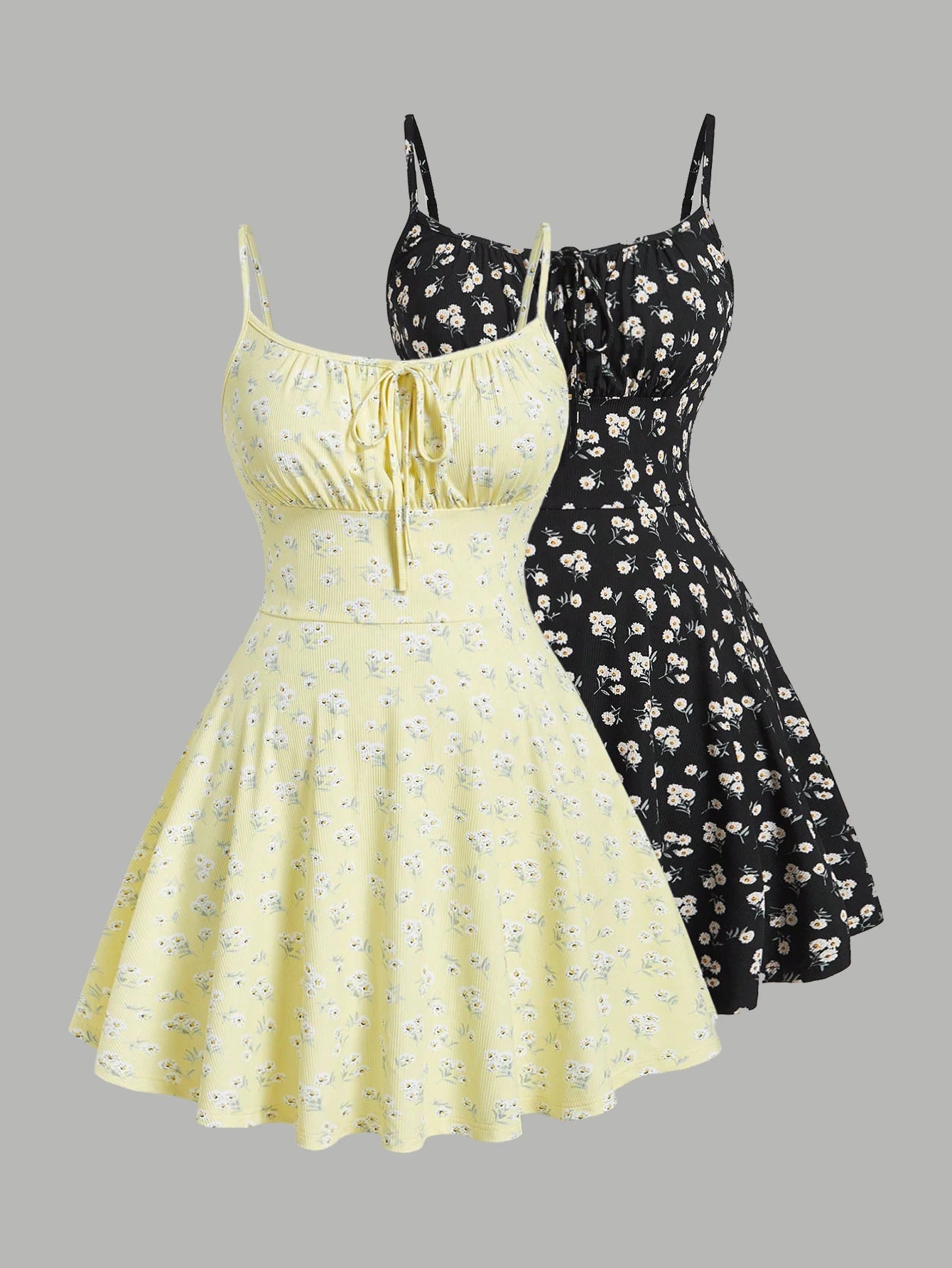 floral elegant sleeveless thin strap camisole dress