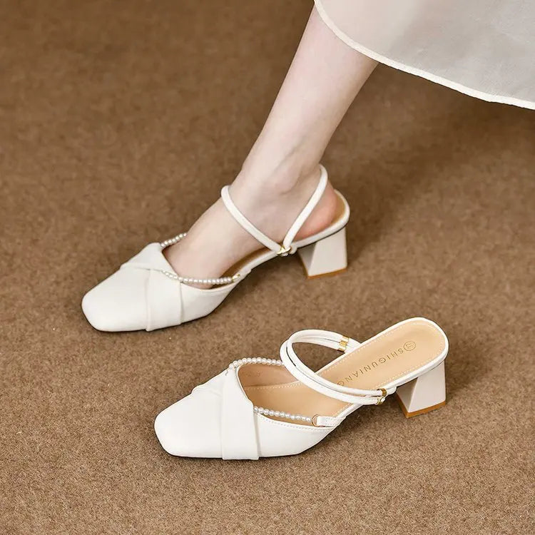 Stunning open-toe slip-on women's exquisite shoes