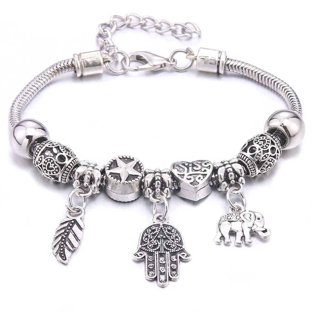 White Butterfly Charm Bracelet & Bangles