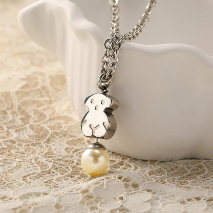 Bear Bracelet Stud Earrings Necklace Set,
