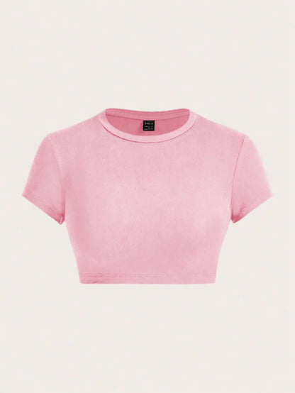 Black Crop Short Sleeve T-Shirt