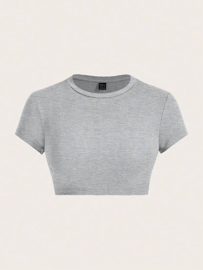 Black Crop Short Sleeve T-Shirt