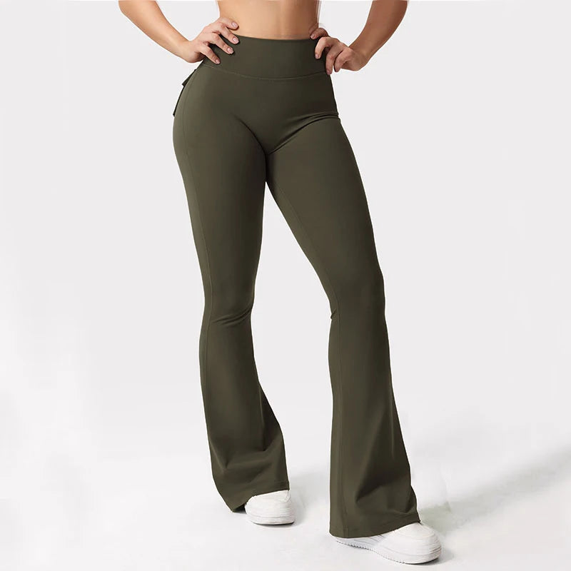 Yoga Flare Trousers, High-Waisted