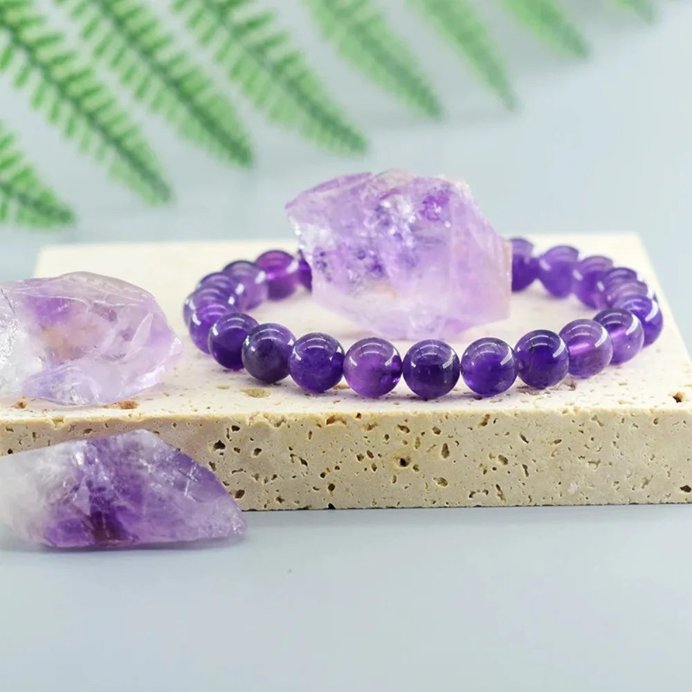 Amethyst Bracelet Natural Stone Beads