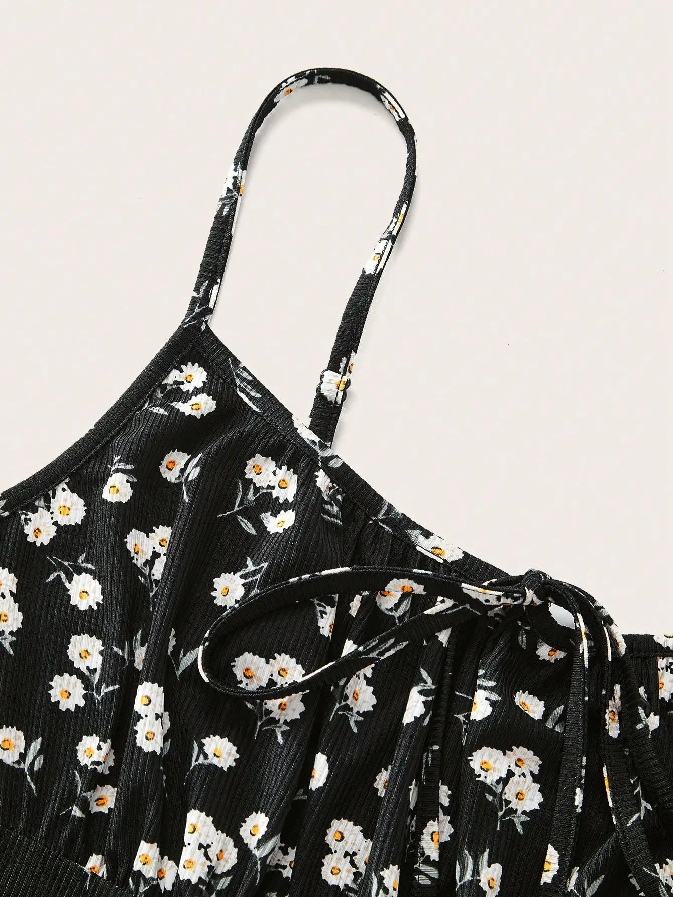 floral elegant sleeveless thin strap camisole dress