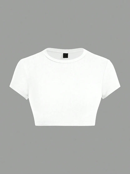 Black Crop Short Sleeve T-Shirt