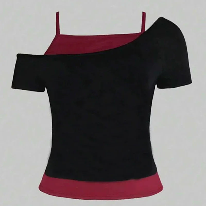 Fake Two Pieces Short Sleeved T-shirt