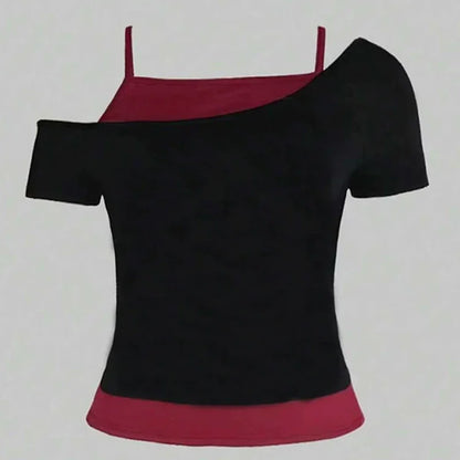 Fake Two Pieces Short Sleeved T-shirt