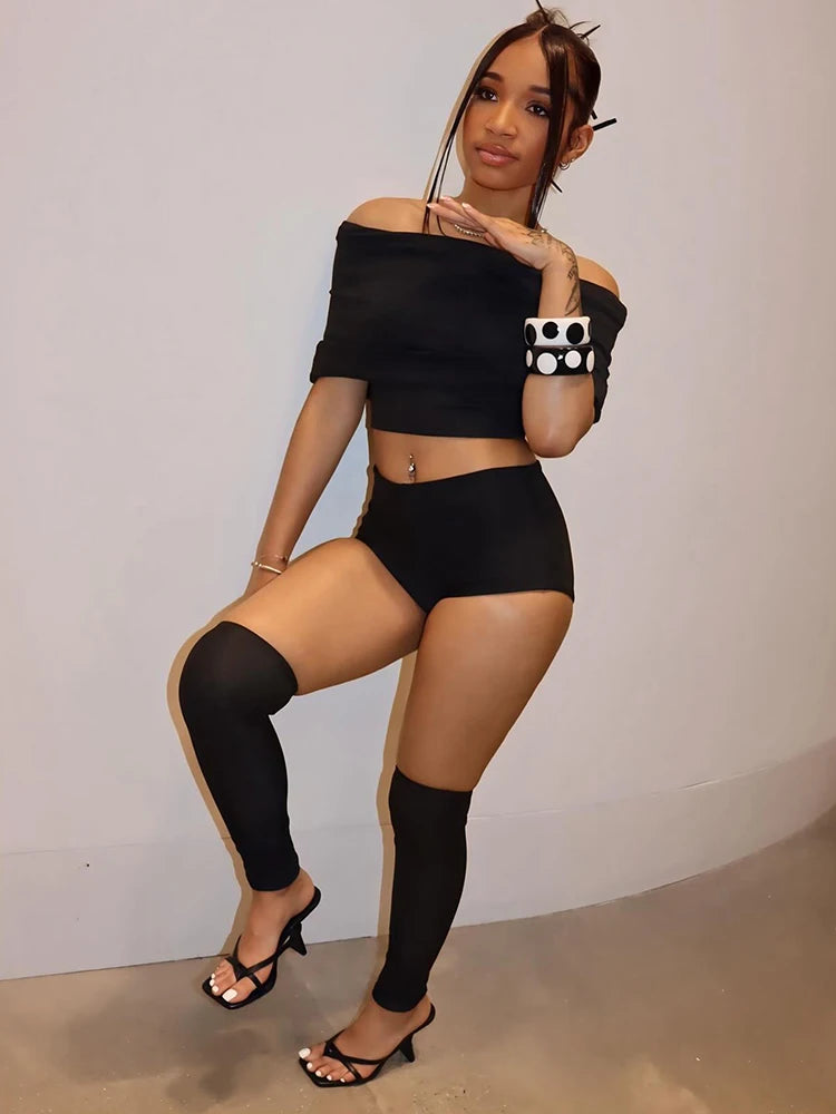 2 Piece Set Women Simple Trend Slash