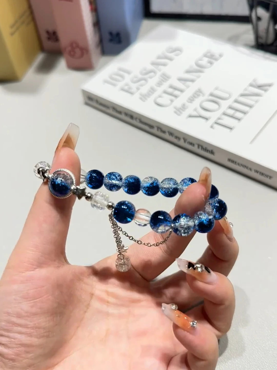 Celestial Glass Bead Bracelet