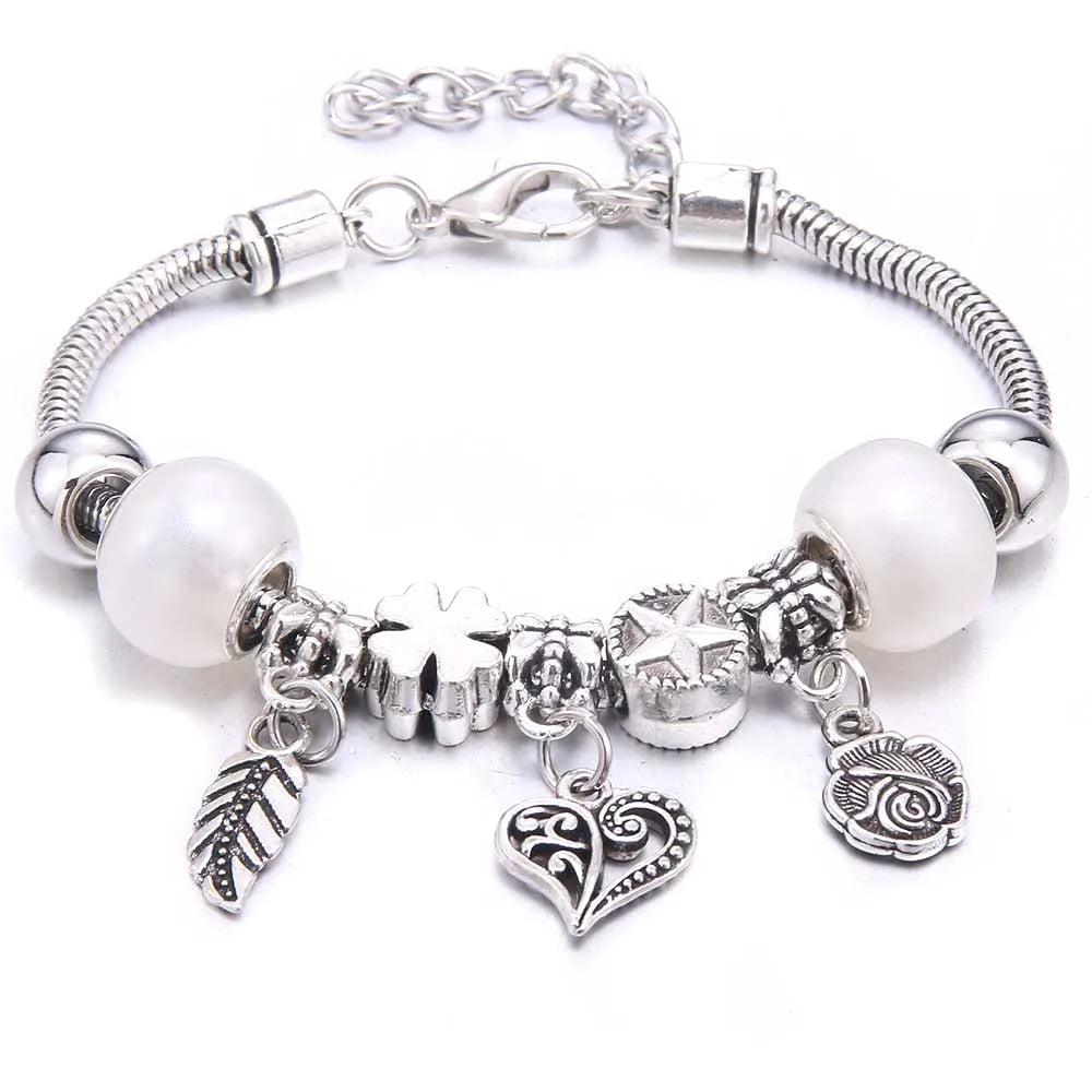 White Butterfly Charm Bracelet & Bangles