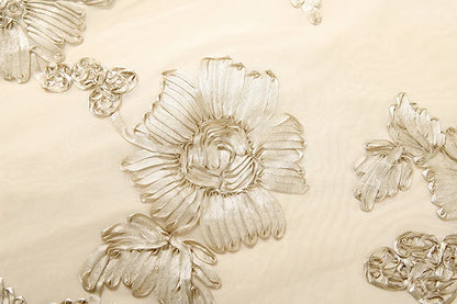 Elegant Flower Embroidery Maxi Dress