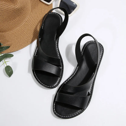 Round-toe flat sandals, simple and versatile