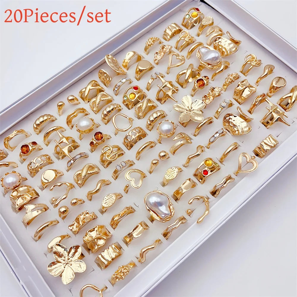 Elegant Flowers Geometric  Rings