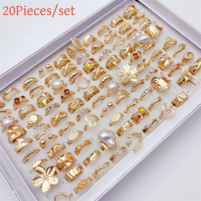 Elegant Flowers Geometric  Rings