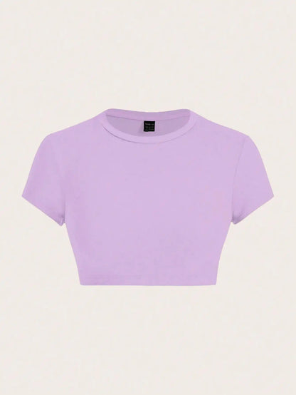 Black Crop Short Sleeve T-Shirt