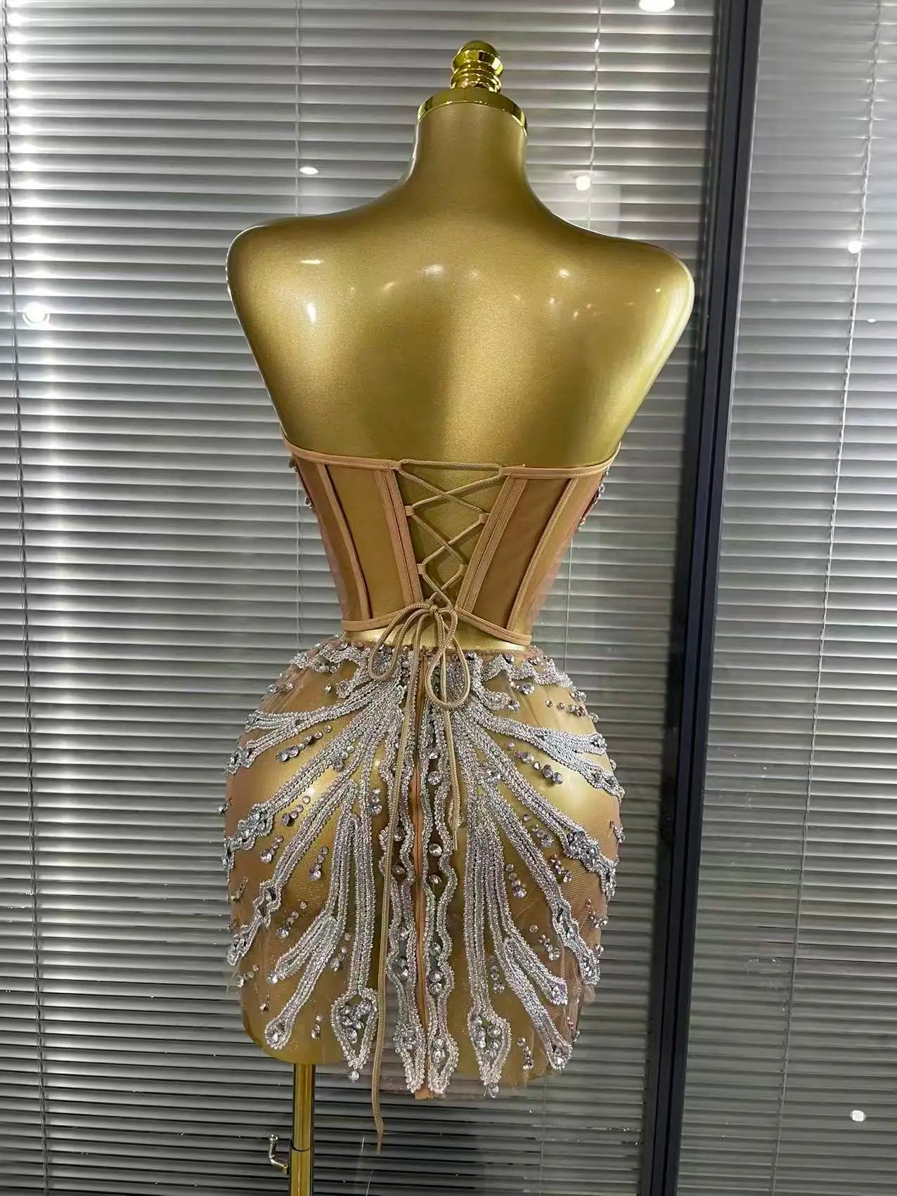 Shining Sequins Sexy Strapless  Mini Dress