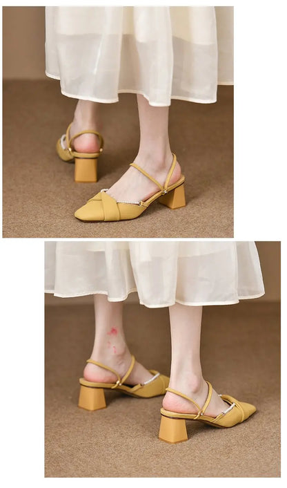 Stunning open-toe slip-on women's exquisite shoes