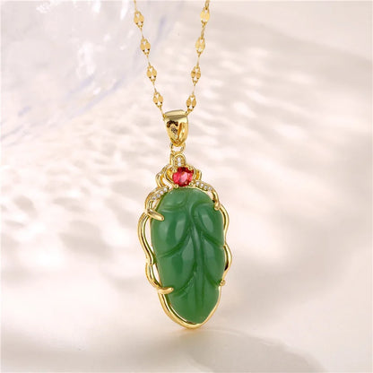 Green Zircon Crystal Pendant
