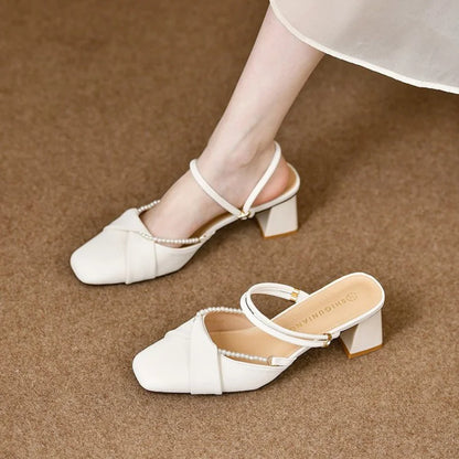 Stunning open-toe slip-on women's exquisite shoes