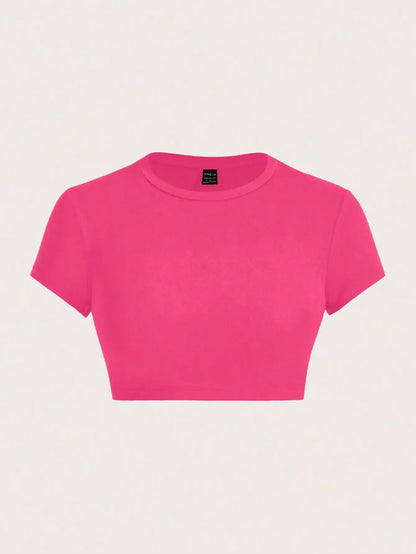Black Crop Short Sleeve T-Shirt