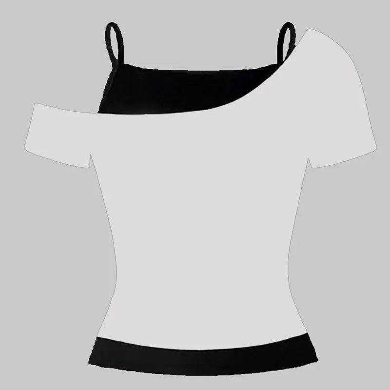 Fake Two Pieces Short Sleeved T-shirt