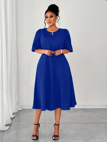 Puff Sleeve Midi Dress
