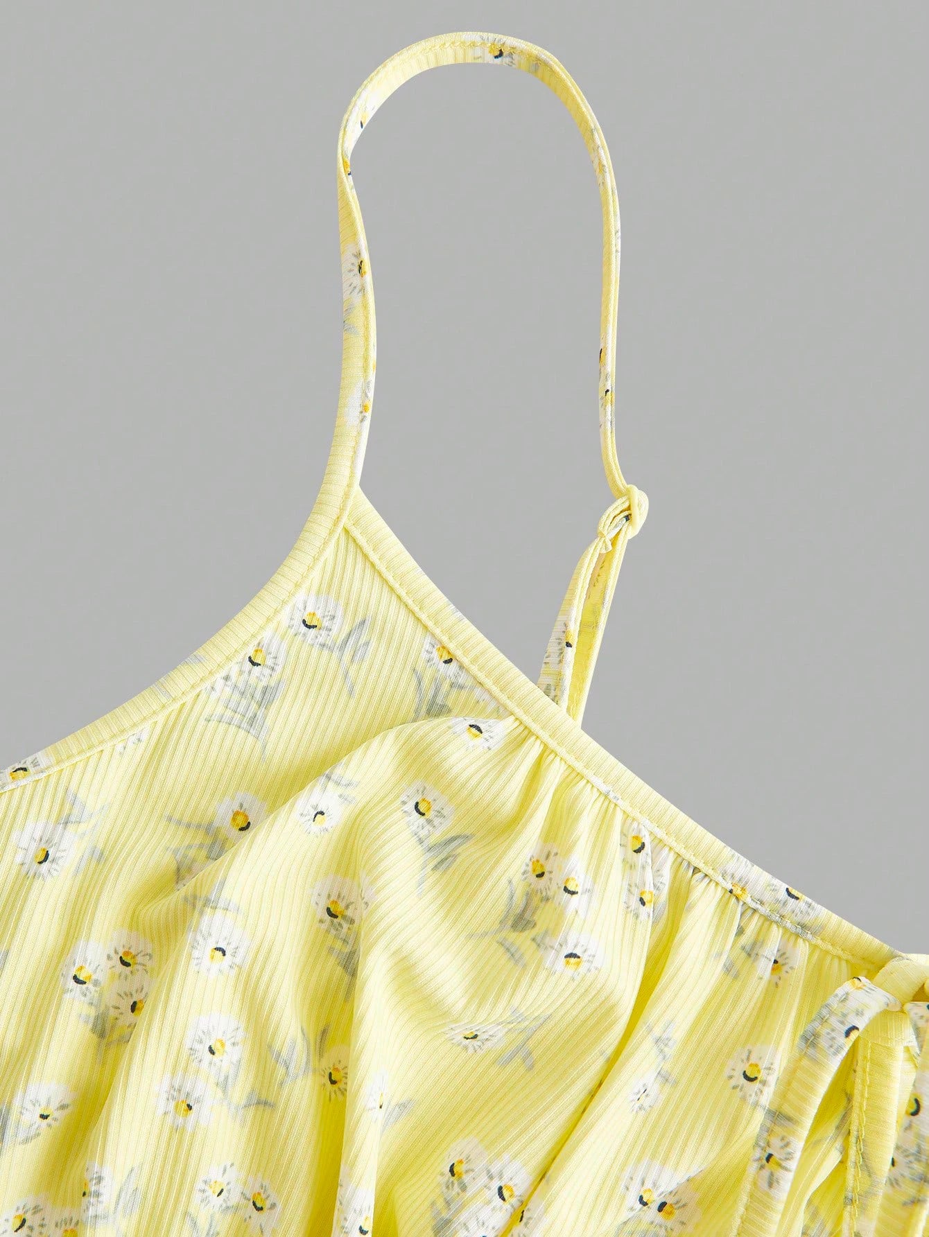 floral elegant sleeveless thin strap camisole dress