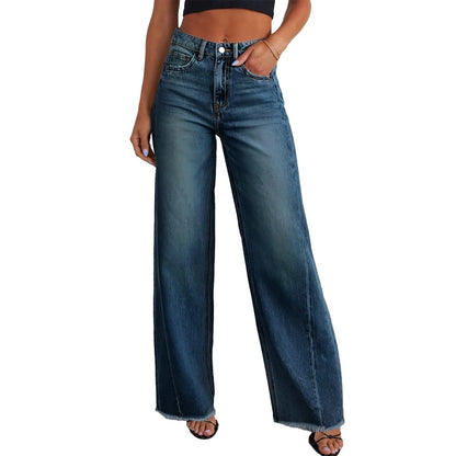 Retro High Waist Straight Leg Jeans