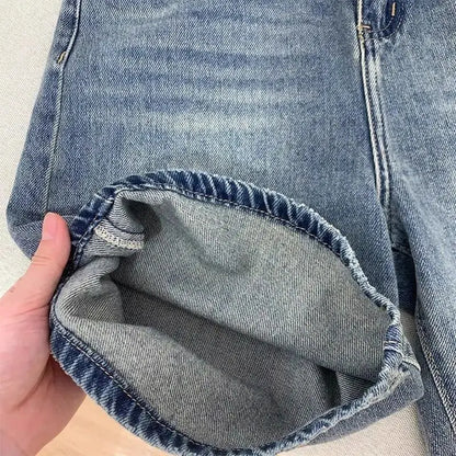 Casual Denim Shorts Wide Leg