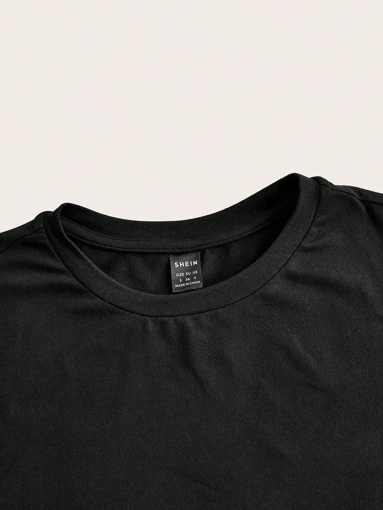 Black Crop Short Sleeve T-Shirt