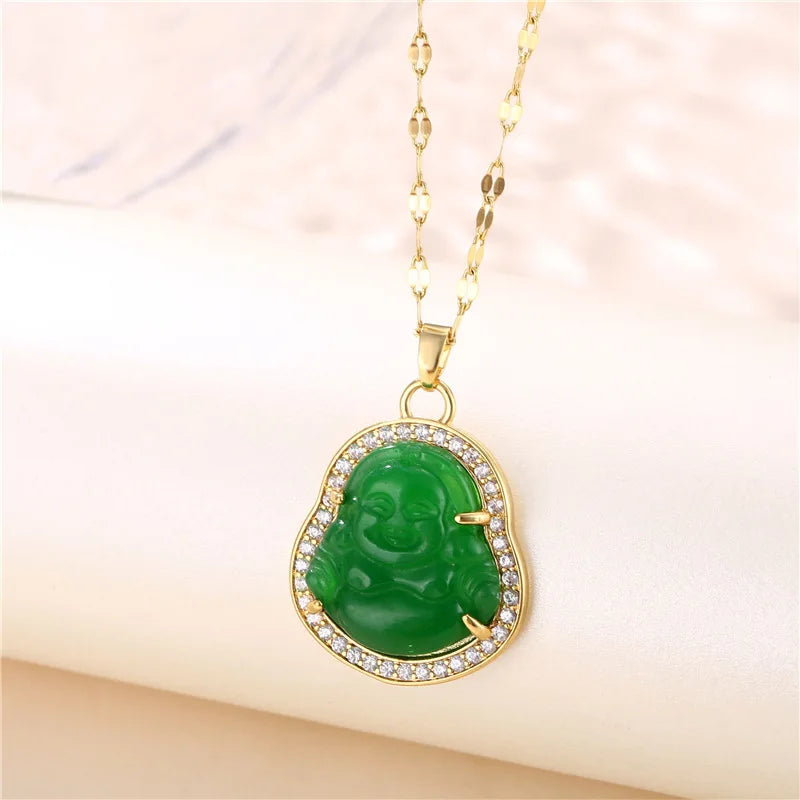 Green Zircon Crystal Pendant