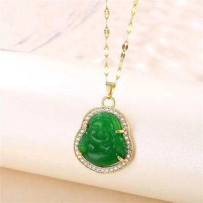 Green Zircon Crystal Pendant