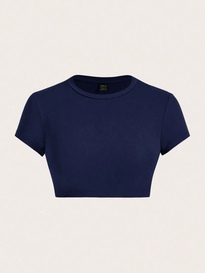 Black Crop Short Sleeve T-Shirt