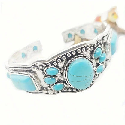 Retro Bohemian Natural Turquoise Bracelet