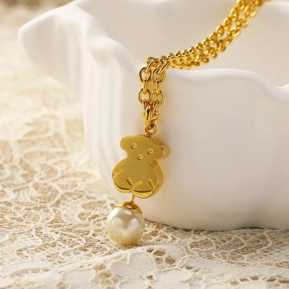 Bear Bracelet Stud Earrings Necklace Set,