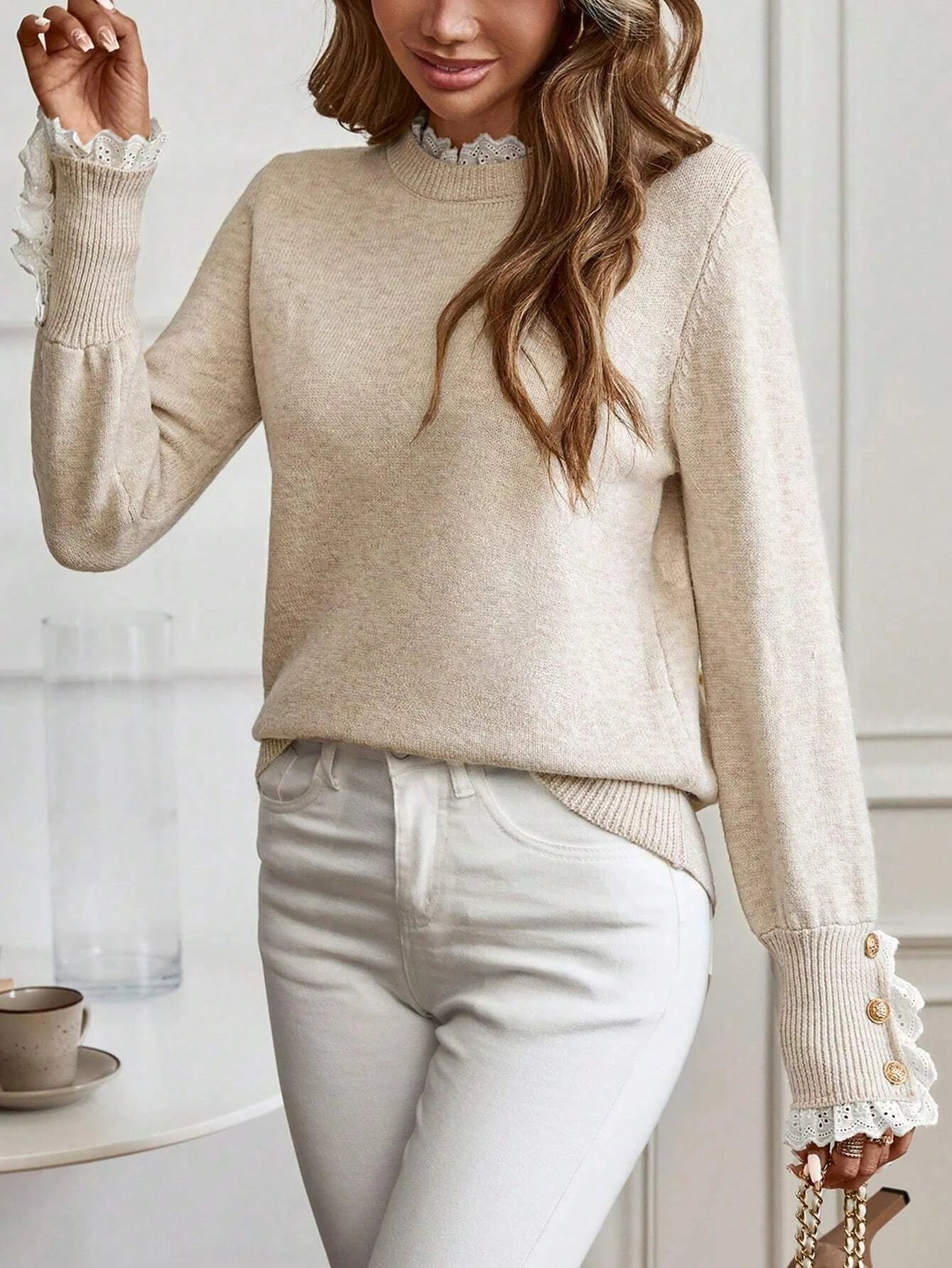 Sweater Half High Neck Loose