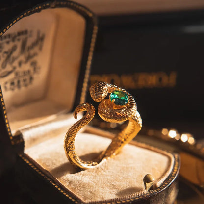 Unique Heavy-Duty Zircon Snake Ring