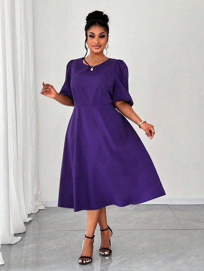 Puff Sleeve Midi Dress