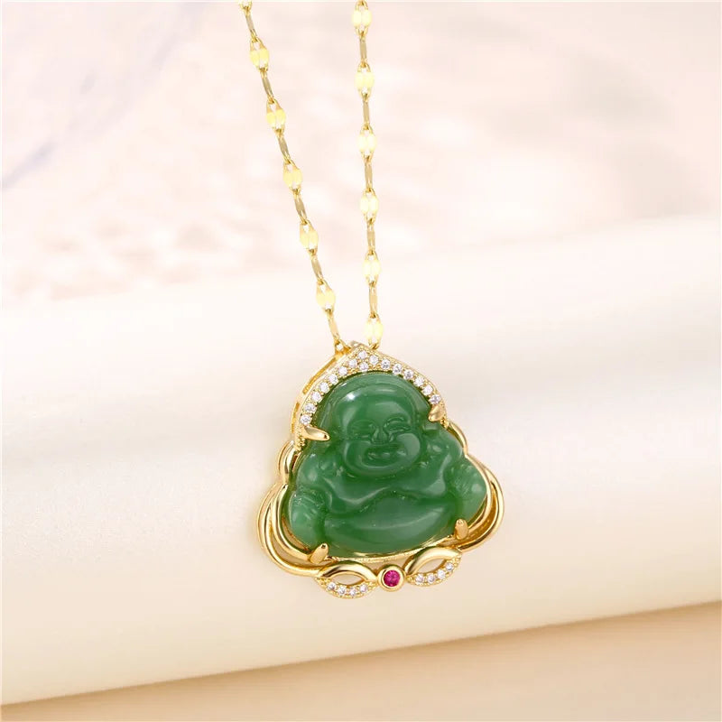 Green Zircon Crystal Pendant