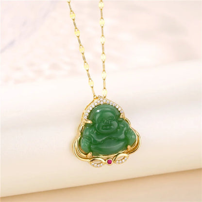 Green Zircon Crystal Pendant