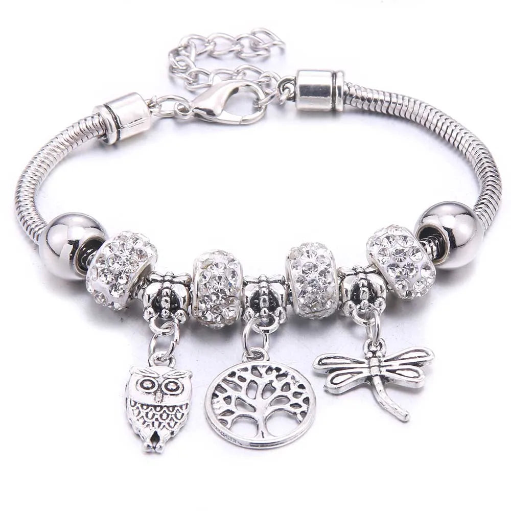 White Butterfly Charm Bracelet & Bangles