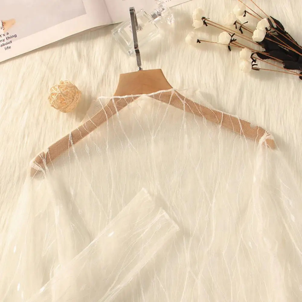 Lace Sheer  T-Shirt Fashion Mesh