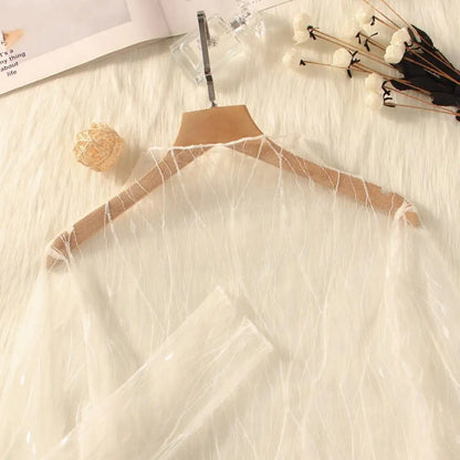 Lace Sheer  T-Shirt Fashion Mesh
