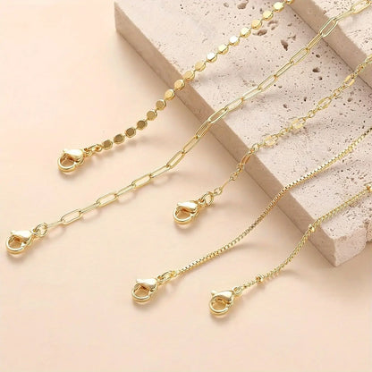 5-piece minimalist metal chain bracelet